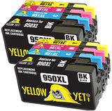 Yellow Yeti Replacement for HP 950 951 950XL 951XL Ink Cartridges compatible with HP OfficeJet Pro 8600 8610 8620 8100 251dw 276dw 8615 8625 8630 8640 8660 (2 Black + 2 Cyan + 2 Magenta + 2 Yellow)