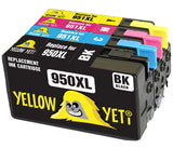 Yellow Yeti Replacement for HP 950 951 950XL 951XL Ink Cartridges compatible with HP OfficeJet Pro 8600 8610 8620 8100 251dw 276dw 8615 8625 8630 8640 8660 (1 Black + 1 Cyan + 1 Magenta + 1 Yellow)