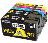 Yellow Yeti Replacement for HP 950 951 950XL 951XL Ink Cartridges compatible with HP OfficeJet Pro 8600 8610 8620 8100 251dw 276dw 8615 8625 8630 8640 8660 (2 Black + 1 Cyan + 1 Magenta + 1 Yellow)