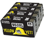 Yellow Yeti Replacement for HP 953 953XL L0S70AE 4 Black Ink Cartridges compatible with HP OfficeJet Pro 8710 8720 8725 7740 8715 8725 8210 7720 8718 8728 8730 8740 7730 8218 8719