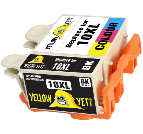 Yellow Yeti Replacement for Kodak 10 10XL 10B 10C Ink Cartridges compatible with Kodak ESP 3 5 7 9 3250 5100 5210 5250 5300 5500 6100 6150 7250 9250 Hero 6.1 7.1 9.1 (1 Black + 1 Colour)
