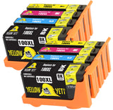 Yellow Yeti Replacement for Lexmark 100 100XL Ink Cartridges compatible with Lexmark S305 S402 S405 S505 S602 S605 S815 S816 Pro 202 205 209 705 805 901 905 (2 Black + 2 Cyan + 2 Magenta + 2 Yellow)