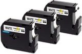 Yellow Yeti 3 Label Tapes M K231 MK231 MK-231BZ Black on White 12mm x 8m compatible with Brother P-Touch BB-4 PT-55 PT-65 PT-70 PT-80 PT-85 PT-90 PT-M95 PT-100 PT-110 Label Makers