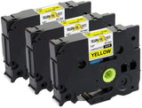 Yellow Yeti 3 Labelling Tape Cassettes TZe-631 TZ-631 12mm x 8m Black on Yellow Laminated Label Tapes compatible with Brother P-Touch PT-1000 PT-H100 PT-D210VP PT-D400 PT-D600VP PT-P700 PT-P750W CUBE